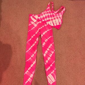 PINK Tie Dye Leggings and Bra Set